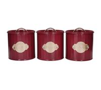 KitchenCraft Storage Canisters, Burgundy, 3 Pieces, Gift Boxed