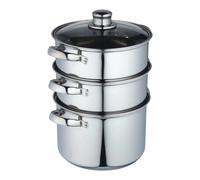 KitchenCraft 3 Tier 20cm Stainless Steel Food Steamer Pan Dishwasher Safe