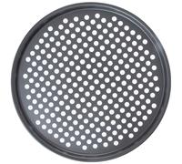 KitchenCraft 33cm Non-Stick Pizza Crisper Tray, Round Perforated Oven Pan for Crispy Bases and Healthier Cooking, Carbon Steel PFAS-Free Bakeware