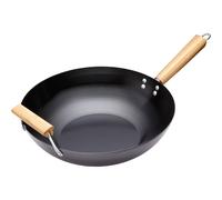 World Of Flavours Oriental 35cm Carbon Steel Non-Stick Wok With Wooden Handle