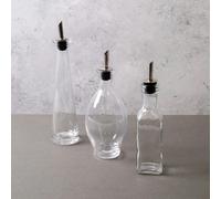 KitchenCraft 3pc Oil and Vinegar Glass Bottle Set with Bellied, Pyramid and Regular Bottles - Clear - Glass - Oil & Vinegars