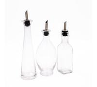 KitchenCraft 3pc Oil & Vinegar Glass Bottle Set with Bellied, Pyramid & Regular Bottles Kitchencraft Multicolor