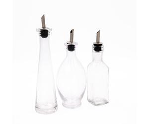 KitchenCraft 3pc Oil & Vinegar Glass Bottle Set with Bellied, Pyramid & Regular Bottles Kitchencraft Multicolor