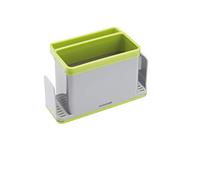 KitchenCraft 4-in-1 Plastic Kitchen Sink Tidy, 19.5 x 9.5 x 12 cm (7.5" x 3.5" x 4.5") - Grey/Green