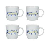 KitchenCraft 4-Piece British Birds Mug Set - White - Porcelain - Mug