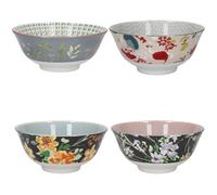 KitchenCraft Set of 4 Floral Design Ceramic Bowls