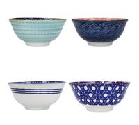 Kitchen Craft 4-Piece Ceramic Cereal & Dessert Bowl Set - Blue - 16.5 cm