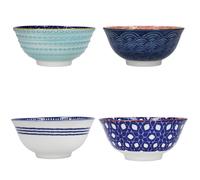 KitchenCraft 4-Piece Ceramic Cereal / Dessert Bowl Set in Blue Kitchencraft Blue