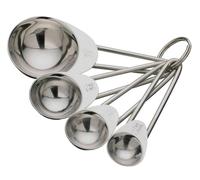 Kitchen Craft Stainless Steel Measuring Spoons – 4-Piece Set – Metallic Silver