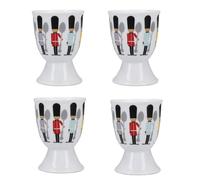 KitchenCraft 4-Piece Novelty Ceramic Egg Cup Set in White Kitchencraft White
