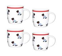 KitchenCraft 4 Piece Sitting Westies Barrel Coffee Mug Set, 425ml | Dishwasher Safe Coffee Cups, Comfortable Handle, Set of 4 Tea Mugs, Ideal Cups for Hot Chocolate, Microwave Safe