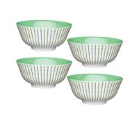 KitchenCraft 4pc Ceramic Bowl Set, Green Moroccan Style Design, 16cm | Size: Large Kitchencraft Green Large
