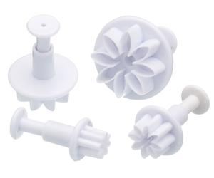 KitchenCraft 4pcs. Plastic Flower Design Fondant Plunger Cutters Easy to use