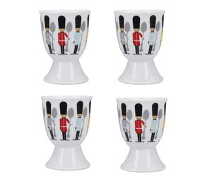 KitchenCraft 4pcs. Porcelain Novelty Egg Cup Holder Soldiers Design