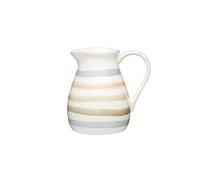 KitchenCraft 500 ml Ceramic Milk Jug Pastel Stripes Vintage-Style Design