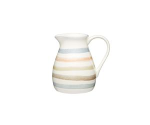 KitchenCraft 500 ml Ceramic Milk Jug Pastel Stripes Vintage-Style Design