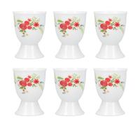 KitchenCraft 6 Piece Floral Porcelain Egg Cup Set | 6.5cm Boiled Egg Holders, Footed Base, Set of 6 Cups for Boiled Eggs, Dishwasher Safe, Microwave Safe