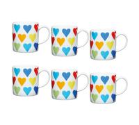 Kitchencraft Cup Coffee Hearts, Ceramics, Multicolor, 5 cm, Pack of 1