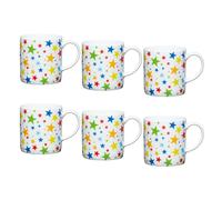 KitchenCraft 6-Piece Multi-Stars Espresso Cups Set - Multicolour - Porcelain - Espresso Cup