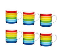 KitchenCraft 6-Piece Rainbow Espresso Cups Set - Multicolour - Porcelain - Espresso Cup