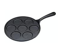 KitchenCraft 7-Hole Cast Iron Induction-Safe Blini Pan, 24 cm (9.5"), Black