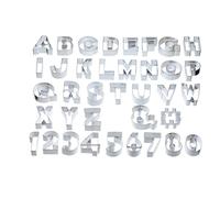 KitchenCraft ABC & 123 Cookie Cutter Set in Silver Kitchencraft Silver