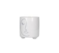 KitchenCraft Abstract Face Planter, White & Grey Ceramic Indoor Plant Pot Kitchencraft White