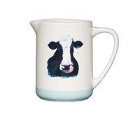 KitchenCraft Apple Farm Hand-Finished Ceramic 'Cora Cow' Milk Jug, 5 ml (17.5 fl oz) - Cream/Green