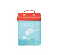 KitchenCraft Art Deco-Style Metal Airtight Sugar Storage Container, 11 x 11 x 14 cm (4.5" x 4.5" x 5.5") - Multi-Colour