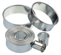 KitchenCraft Assorted Round Plain Pastry Cutter Set in Silver Kitchencraft Silver