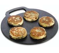 KitchenCraft Baking Stone Tray, Non Stick, for Oven or Hob, for Pizza, Bread, Pancake and other Recipes in Gift Box, Round, Cast Iron, 27 cm x 6.5 mm