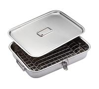 KitchenCraft BBQ/Stovetop Smoker Oven, BBQ smoker, 37.5 x 27 cm, Silver