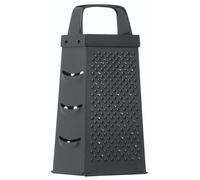 KitchenCraft Non Stick Cheese Grater, 4 Sided, Stainless Steel, Black, 22.5 x 17.5 x 1 cm