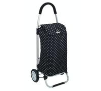 Black Polka Dot Foldable Shopping Trolley Kitchencraft Black One Size