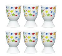 KitchenCraft Bright Stars Set of 6 Egg Cups in White Kitchencraft White