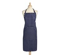KitchenCraft ‘Butcher’s Stripe’ 1% Cotton Kitchen Apron (One Size Fits All) - Blue/White