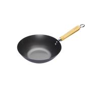 KitchenCraft Carbon Steel 25cm Non-Stick Wok in Dark Grey Kitchencraft Dark Grey