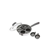 Kitchencraft Carbon Steel Non Stick Induction Safe 4-Cup Egg Poacher, 21 Cm One Colour