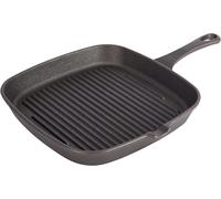 KitchenCraft Cast Iron Griddle Pan for Induction Hob, Square, 23cm, Black,...