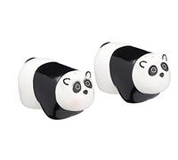 KitchenCraft Ceramic Panda-Shaped Novelty Salt and Pepper Shakers - Black/White (2-Piece Set)
