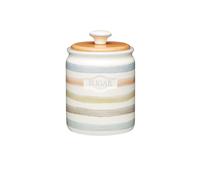 KitchenCraft Ceramic Sugar Container Jar Pastel Stripes Vintage-Style Design