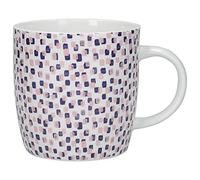 KitchenCraft China 425ml Barrel Shaped Mug, Geo Square