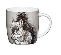 KitchenCraft China 425ml Barrel Shaped Mug, Squirrel