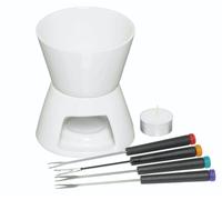 KitchenCraft Chocolate Fondue Set in White Kitchencraft White