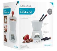 KitchenCraft Chocolate Fondue Set - White - Stainless Steel - Fondue Set
