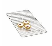 KitchenCraft Chrome Plated Oblong Cake Cooling Tray - Silver - Chrome-Plated Wire Mesh - Cooling Rack