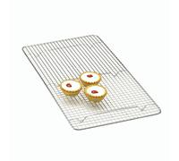 KitchenCraft Chrome Plated Oblong Cake Cooling Tray - Silver - Chrome-Plated Wire Mesh - Cooling Rack