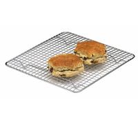 KitchenCraft Chrome Plated Square Cake Cooling Tray - Silver - Chrome-Plated Wire Mesh - Cooling Rack