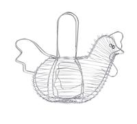 KitchenCraft Chrome-Plated Wire Chicken-Shaped Egg Holder Basket, 34 x 26 x 24 cm (13.5" x 10" x 9.5")