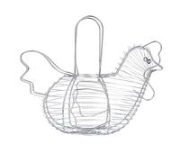 KitchenCraft Chrome-Plated Wire Chicken-Shaped Egg Holder Basket, 34 x 26 x 24 cm (13.5" x 1" x 9.5")